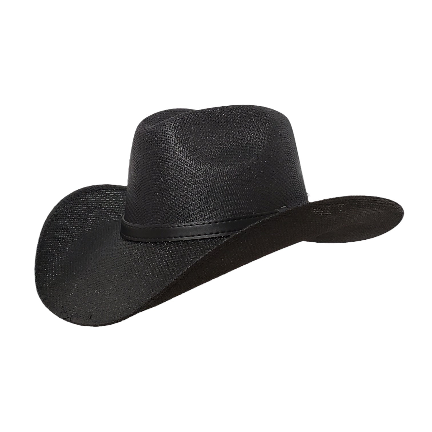 CBT Black cowboy hat – durable straw canvas Western hat from the Barato Series, designed for cowboys, ranchers, and rodeo enthusiasts
