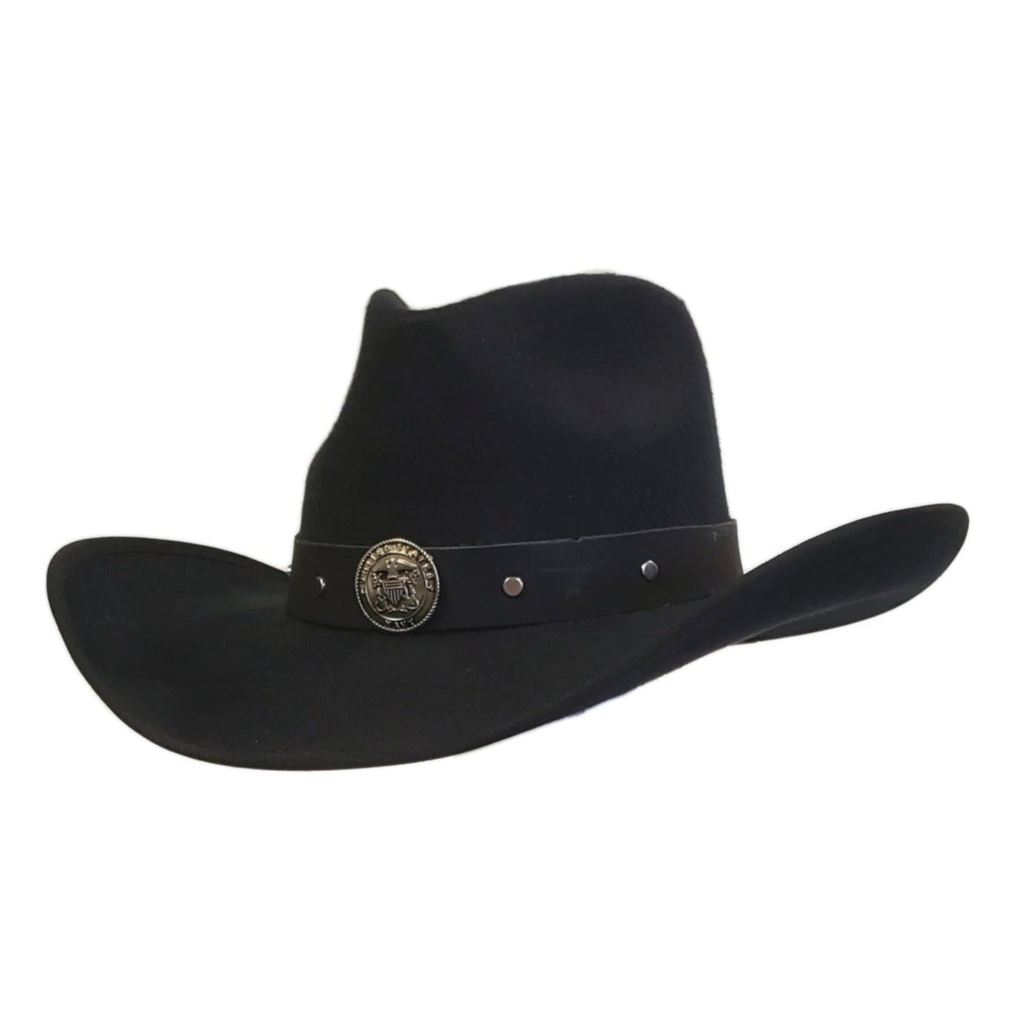 Navy Heroes Black Cotton Poly Felt Cowboy Hat – Classic Western Hat for Men & Women | Best Cowboy Hat Near Me