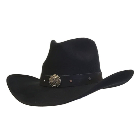 Navy Heroes Black Cotton Poly Felt Cowboy Hat – Classic Western Hat for Men & Women | Best Cowboy Hat Near Me