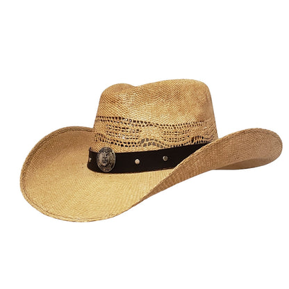 Air Force Heroes brown straw cowboy hat – rugged Western style hat for country lovers, rodeo riders, and outdoor adventurers