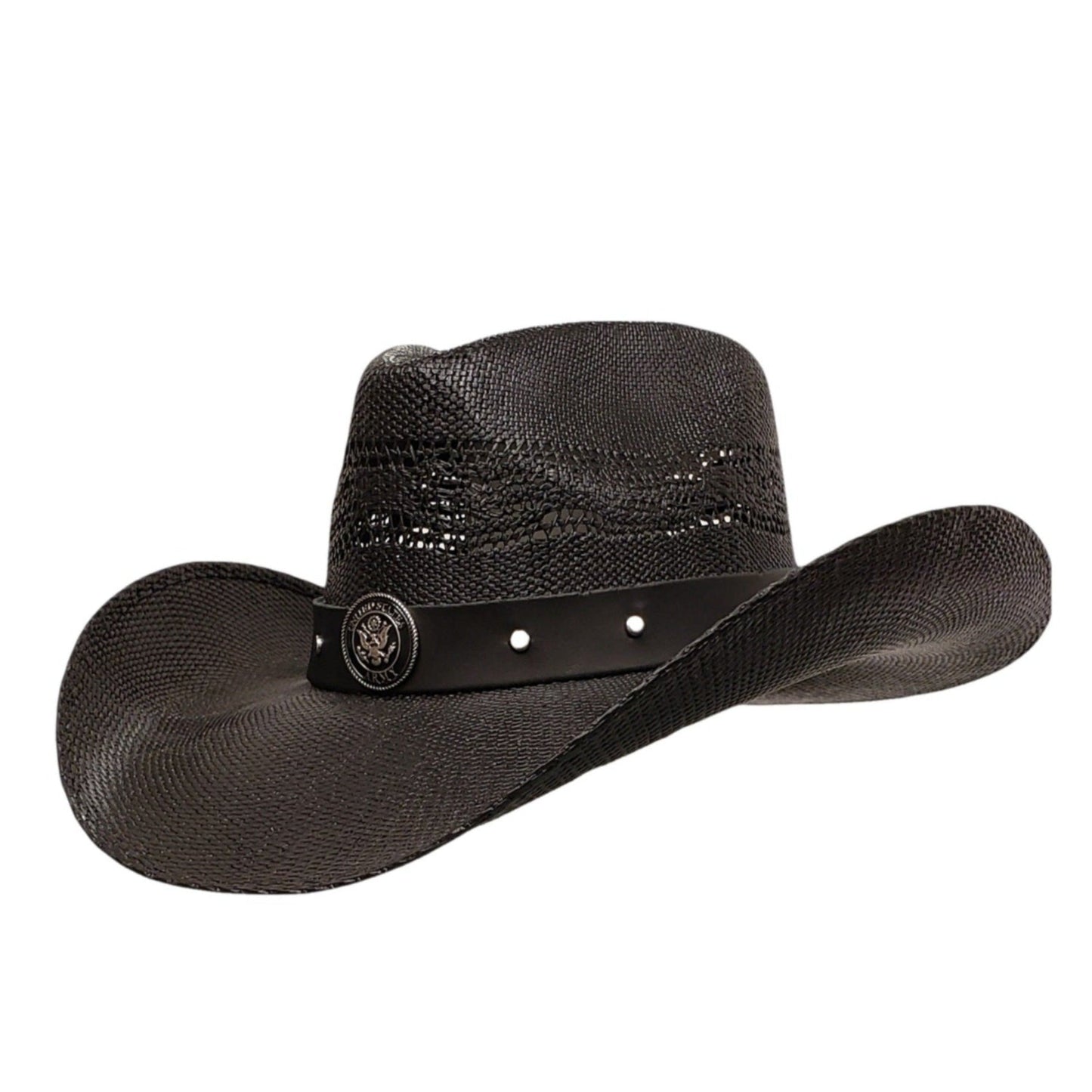 Army Heroes Renegade Series black straw cowboy hat with a bold Western design and durable craftsmanship