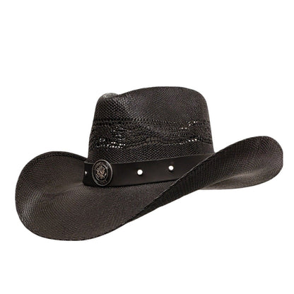 Army Heroes Renegade Series black straw cowboy hat with a bold Western design and durable craftsmanship
