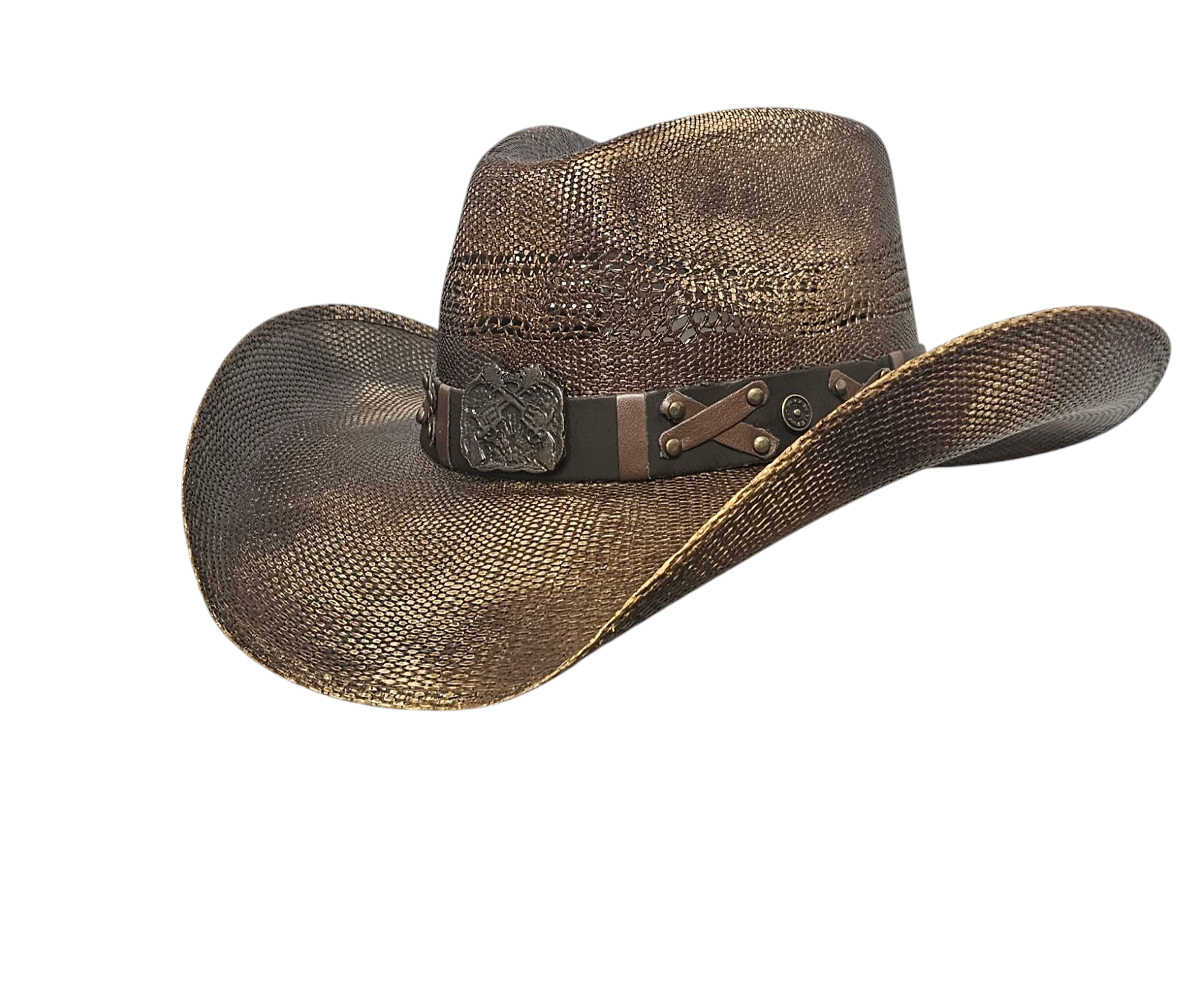 Outlaw Brown Straw Bangora Hat – Durable and Stylish Hat for Outdoor and Country Wear
