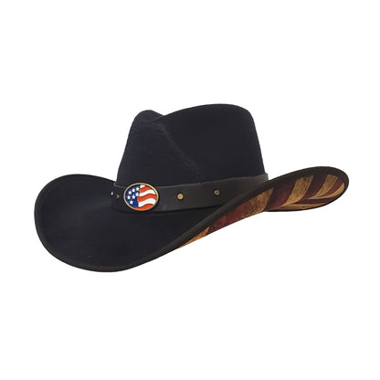 Merica Black cotton cowboy hat – stylish and durable Western hat, perfect for rodeos, ranch life, and country music events